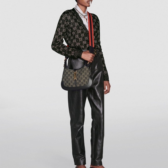 authentic gucci small Jackie 1961 black denim bag - Picture 6 of 7